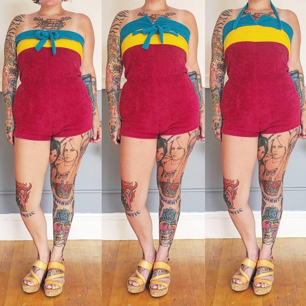 70s/80s Central Park Terry Cloth Romper